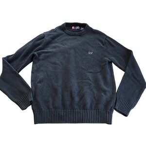 RALPH LAUREN SWEATER‎ Mens Medium CHAPS PULLOVER Navy Blue Machine Washable Knit